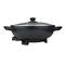 Brentwood 13" Black Nonstick Flat Bottom Electric Wok Skillet with Vented Glass Lid